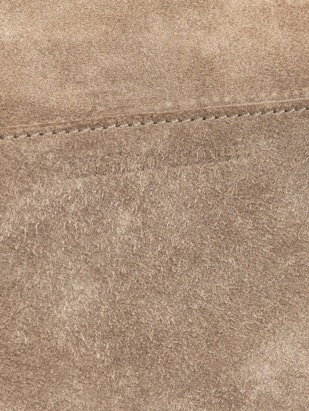 Brunello Cucinelli Taupe Suede Leather-Trim Handbag - Picture 8 of 11